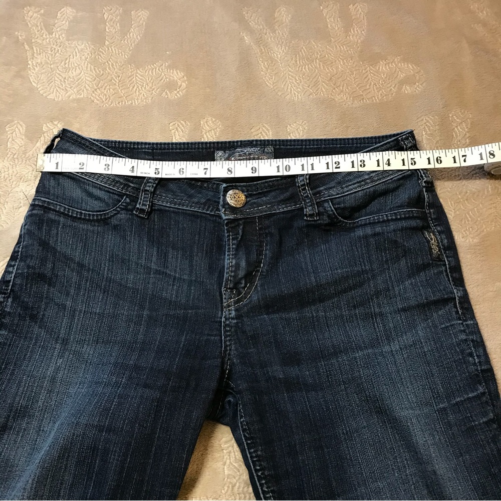 Silver Suki jeggings dark blue jeans hem wear Size 29/29 - Picture 8 of 8